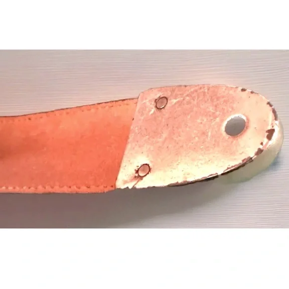 🐈⬛BRIGHTON🐈⬛ LEATHER SNAKE EMBOSSED TEXTURE CATS & FLOWERPOT BUCKLE VTG BELT🐈 - Picture 13 of 13